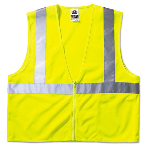 Image of ergodyne® GloWear 8210Z Class 2 Economy Vest, Polyester Mesh, Large to X-Large, Lime