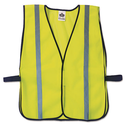 Image of ergodyne® GloWear 8020HL Safety Vest, Polyester Mesh, Hook Closure, One Size Fit All, Lime