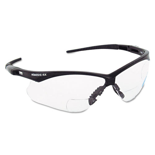 Image of KleenGuard V60 Nemesis Rx Reader Safety Glasses, Black Frame, Clear Lens, +1.0 Diopter Strength