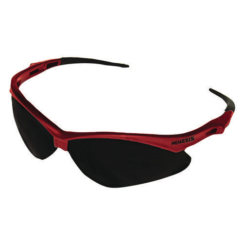 Image of KleenGuard Nemesis Safety Glasses, Red Frame, Smoke Lens