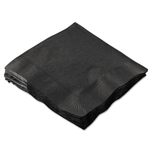Image of Hoffmaster® Beverage Napkins, 2-Ply, 9 1/2 X 9 1/2, Black, 1000/carton