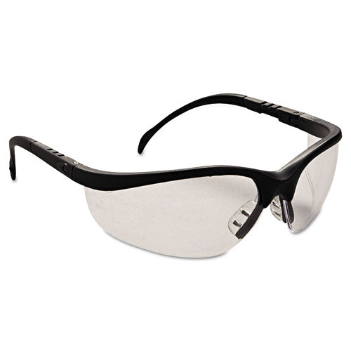 Image of MCR Safety Klondike Safety Glasses, Matte Black Frame, Clear Lens, 12/box
