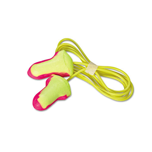 Image of Howard Leight® by Honeywell Ll-30 Laser Lite Single-Use Earplugs, Corded, 32nrr, Magenta/yellow, 100 Pairs