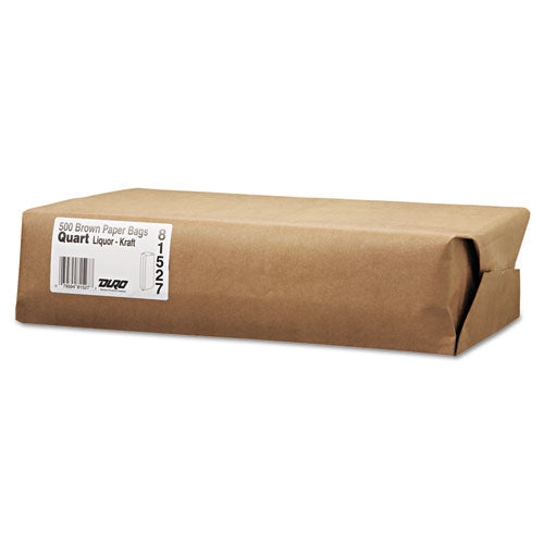 Image of General Liquor-Takeout Quart-Sized Paper Bags, Quart Size, 4.25" x 2.5" x 16", Natural, 500/Bundle