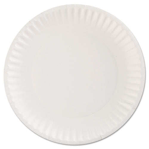 Image of AJM Packaging Corporation Paper Plates, 9" Dia, White, 100/pack