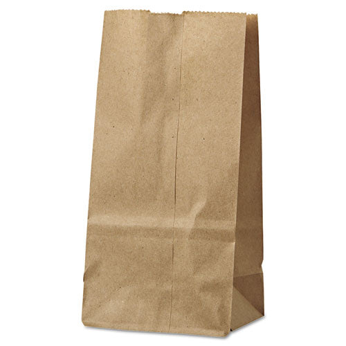 Image of Ross & Wallace Paper Products Grocery Paper Bags, #2 Size, 4.13" x 2.63" x 7.88", Natural, 500/Bundle