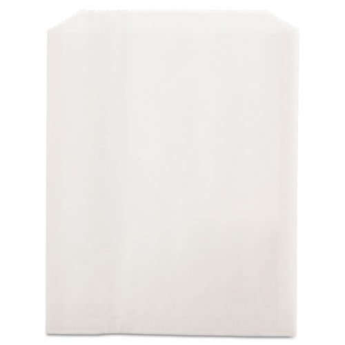 Image of Bagcraft Grease-Resistant Single-Serve Bags, 6" x 0.75" x 7.25", White, 2,000/Carton