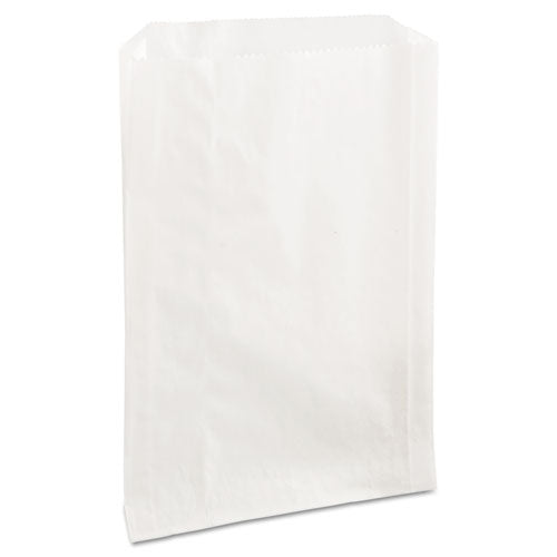 Image of Bagcraft Grease-Resistant Single-Serve Bags, 6.5" x 1" x 8", White, 2,000/Carton