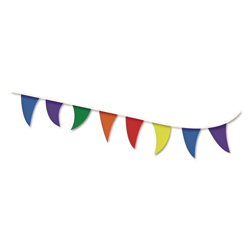 Image of COSCO Strung Flags, Pennant, 30 ft, Assorted Bright Colors