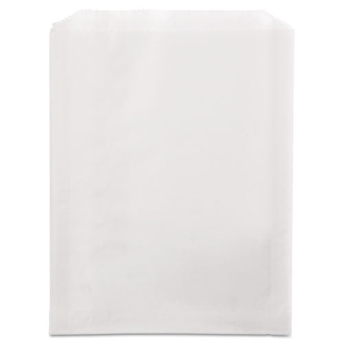 Image of Bagcraft Grease-Resistant Single-Serve Bags, 6.5" x 1" x 8", White, 2,000/Carton