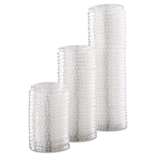 Image of Dart® Portion/Souffle Cup Lids, Fits 0.5 oz to 1 oz Portion Cups, Plastic, Clear, 125/Pack, 20 Packs/Carton