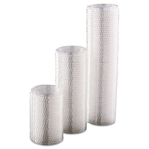 Image of Dart® Portion/Souffle Cup Lids, Fits 1.5 oz to 2.5 oz Portion Cups, Plastic, Clear, 2,500/Carton