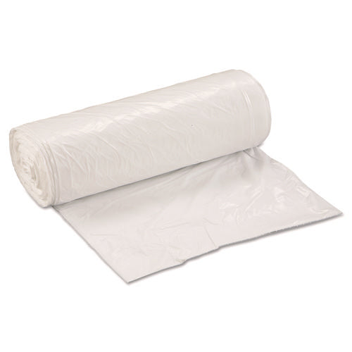 Image of Inteplast Group Low-Density Commercial Can Liners, 30 gal, 0.8 mil, 30" x 36", White, Interleaved Roll, 25 Bags/Roll, 8 Rolls/Carton