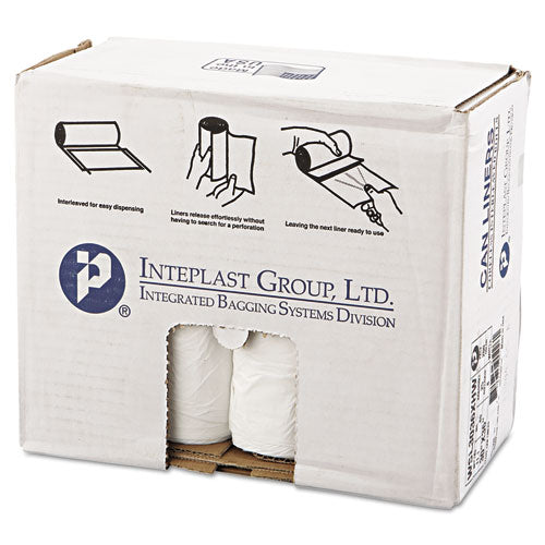 Image of Inteplast Group Low-Density Commercial Can Liners, 30 gal, 0.8 mil, 30" x 36", White, Interleaved Roll, 25 Bags/Roll, 8 Rolls/Carton