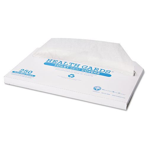 Image of HOSPECO® Health Gards Toilet Seat Covers, Half-Fold, 14.25 X 16.5, White, 250/pack, 10 Boxes/carton
