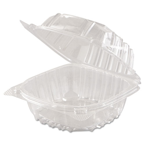 Image of Dart® ClearSeal Hinged-Lid Plastic Containers, 5.8 x 6 x 3, Clear, Plastic, 125/Pack, 4 Packs/Carton