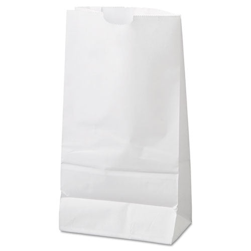 Image of Ross & Wallace Paper Products Grocery Paper Bags, #6 Size, 5.88" x 3.63" x 11", White, 500/Bundle