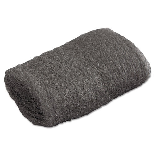 Image of GMT Industrial-Quality Steel Wool Hand Pads, #00 Very Fine, Steel Gray, 16 Pads/sleeve, 12/sleeves/carton