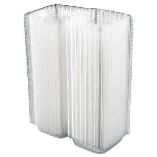 Image of Dart® ClearSeal Hinged-Lid Plastic Containers, 8.3 x 8.3 x 3, Clear, Plastic, 250/Carton