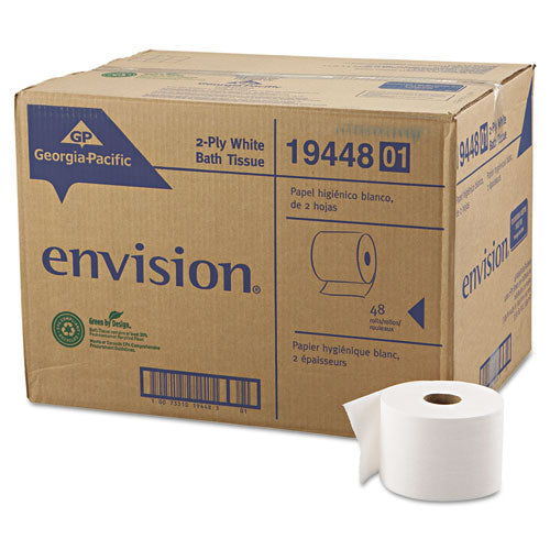 Image of Georgia Pacific® Professional Pacific Blue Basic High-Capacity Bathroom Tissue, Septic Safe, 2-Ply, White, 1,000 Sheets/roll, 48 Rolls/carton