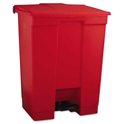 Image of Rubbermaid® Commercial Indoor Utility Step-On Waste Container, 18 gal, Plastic, Red