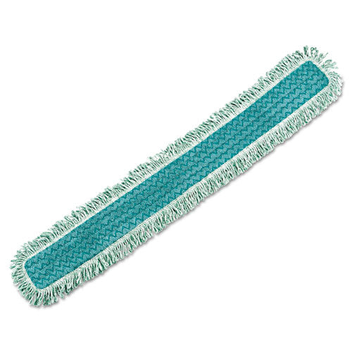Image of Rubbermaid® Commercial HYGEN Hygen Dust Mop Heads With Fringe, Green, 48", Microfiber