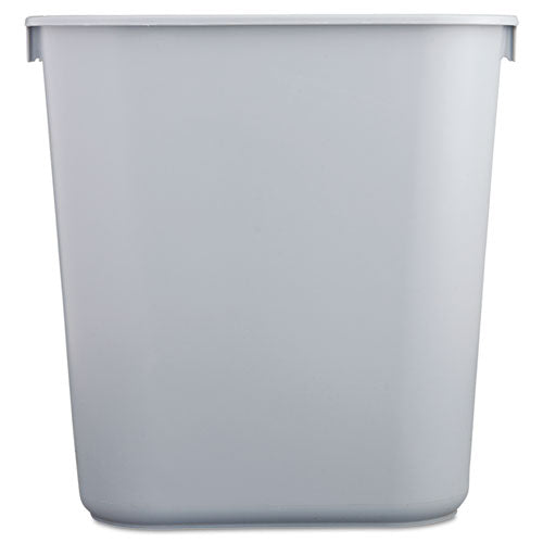 Image of Rubbermaid® Commercial Deskside Plastic Wastebasket, 3.5 gal, Plastic, Gray