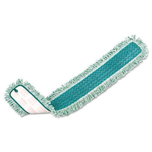 Image of Rubbermaid® Commercial HYGEN Hygen Dust Mop Heads With Fringe, Green, 48", Microfiber
