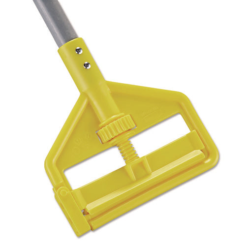 Image of Rubbermaid® Commercial Invader Fiberglass Side-Gate Wet-Mop Handle, 1" dia x 54", Gray/Yellow