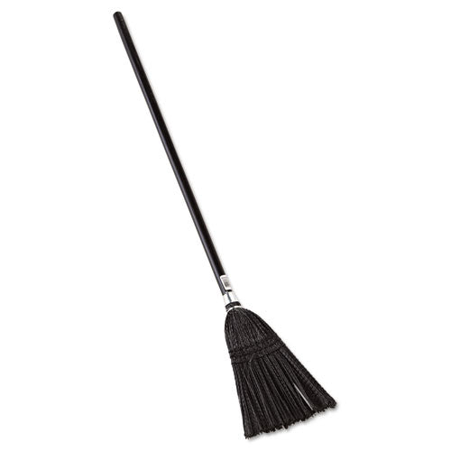 Image of Rubbermaid® Commercial Lobby Pro Synthetic-Fill Broom, Synthetic Bristles, 37.5" Overall Length, Black