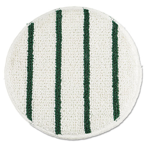 Image of Rubbermaid® Commercial Low Profile Scrub-Strip Carpet Bonnet, 19" Diameter, White/green, 5/carton