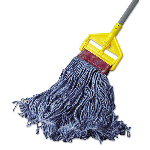 Image of Rubbermaid® Commercial Super Stitch Blend Mop Head, Large, Cotton/synthetic, Blue