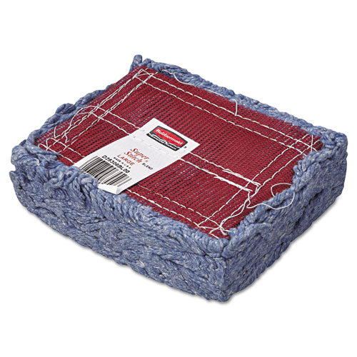 Image of Rubbermaid® Commercial Super Stitch Blend Mop Head, Large, Cotton/synthetic, Blue