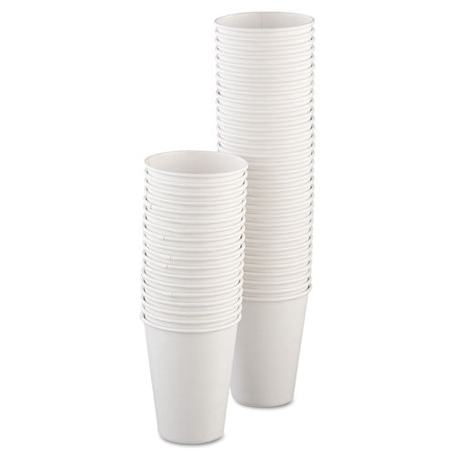 Image of SOLO® Single-Sided Poly Paper Hot Cups, 12 Oz, White, 50/bag, 20 Bags/carton