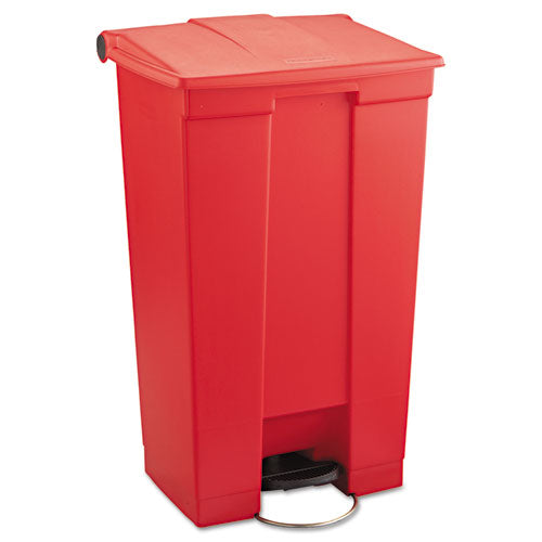 Image of Rubbermaid® Commercial Indoor Utility Step-On Waste Container, 23 gal, Plastic, Red