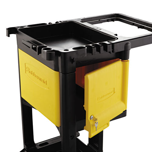 Image of Rubbermaid® Commercial Locking Cabinet, For Rubbermaid Commercial Cleaning Carts, Yellow