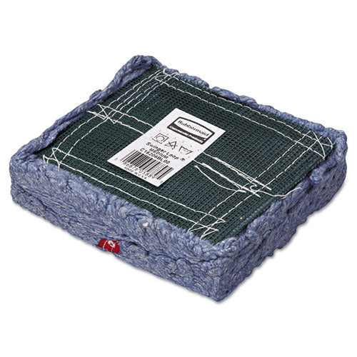 Image of Rubbermaid® Commercial Swinger Loop Wet Mop Head, Medium, Cotton/synthetic, Blue, 6/carton