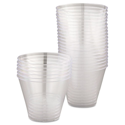 Image of WNA Comet Smooth Wall Tumblers, Squat, 9 oz, Plastic, Clear, 25/Pack, 20 Packs/Carton