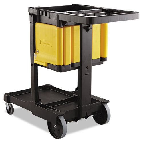 Image of Rubbermaid® Commercial Locking Cabinet, For Rubbermaid Commercial Cleaning Carts, Yellow