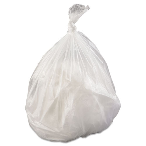 Image of Inteplast Group High-Density Commercial Can Liners, 45 gal, 17 mic, 40" x 48", Clear, Interleaved Roll, 25 Bags/Roll, 10 Rolls/Carton