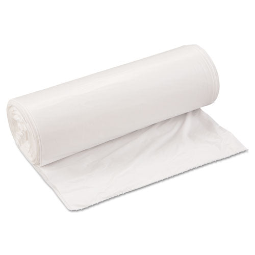 Image of Inteplast Group Low-Density Commercial Can Liners, 33 gal, 0.8 mil, 33" x 39", White, Interleaved Roll, 25 Bags/Roll, 6 Rolls/Carton
