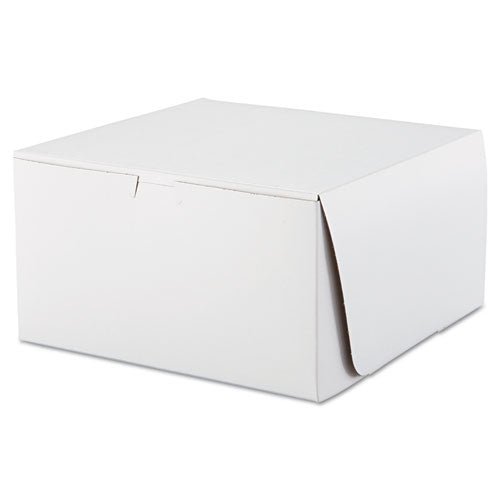 Image of SCT® White One-Piece Non-Window Bakery Boxes, 10 x 10 x 5.5, White, Paper, 100/Carton