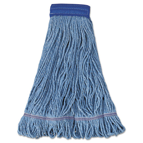 Image of Boardwalk® Super Loop Wet Mop Head, Cotton/synthetic Fiber, 5" Headband, X-Large Size, Blue, 12/carton