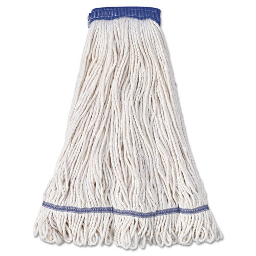 Image of Boardwalk® Super Loop Wet Mop Head, Cotton/synthetic Fiber, 5" Headband, X-Large Size, White, 12/carton