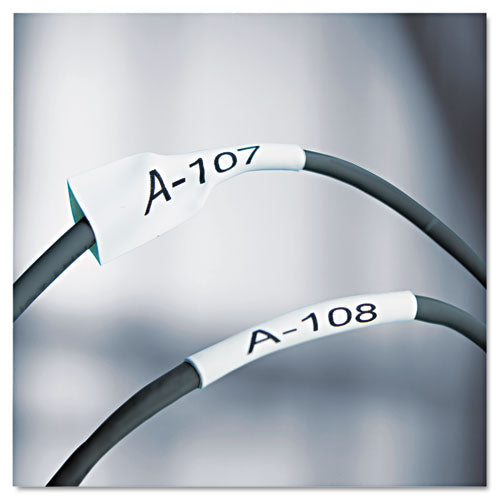 Image of DYMO® Rhino Heat Shrink Tubes Industrial Label Tape, 0.25" X 5 Ft, White/black Print