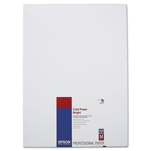Image of Epson® Cold Press Bright Fine Art Paper, 21 Mil, 13 X 19, Textured Matte White, 25/pack