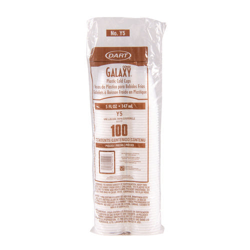 Image of Dart® High-Impact Polystyrene Cold Cups, 5 oz, Plastic, Translucent, 100/Sleeve, 25 Sleeves/Carton