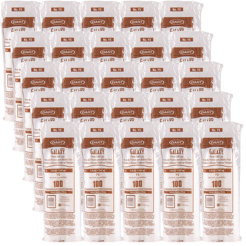 Image of Dart® High-Impact Polystyrene Cold Cups, 5 oz, Plastic, Translucent, 100/Sleeve, 25 Sleeves/Carton