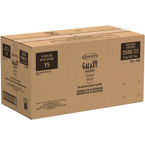 Image of Dart® High-Impact Polystyrene Cold Cups, 5 oz, Plastic, Translucent, 100/Sleeve, 25 Sleeves/Carton