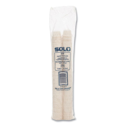 Image of SOLO® Paper Portion Cups, 0.5 oz, White, 250/Bag, 20 Bags/Carton